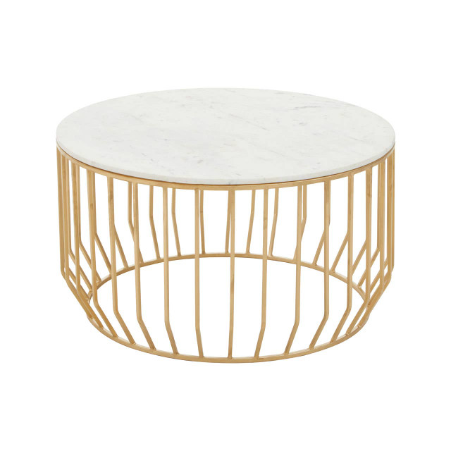 Premier Housewares Pali White Marble And Gold Coffee Table