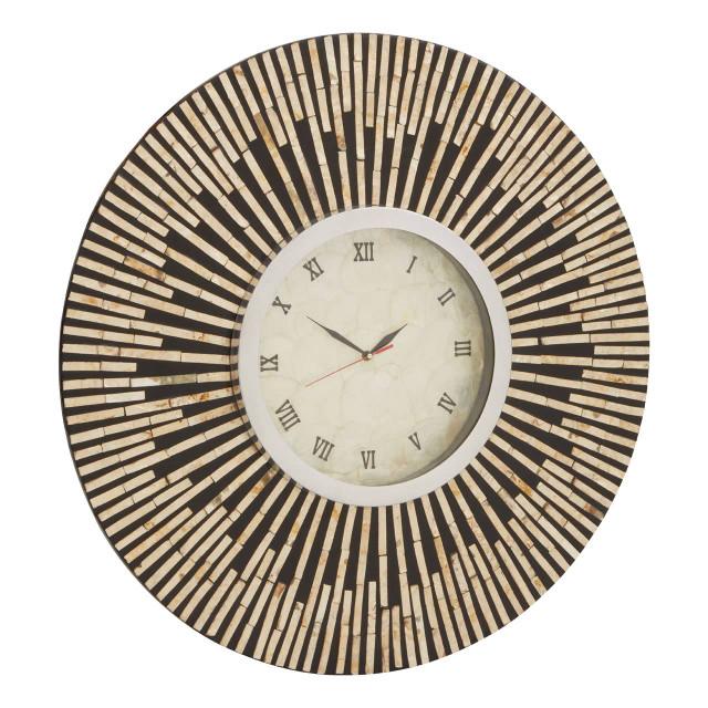 Premier Housewares Palu Black And Natural Shell Wall Clock