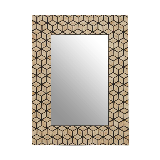 Premier Housewares Palu Black Wall Mirror With Seashell Inlay