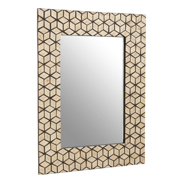 premier housewares Palu Black Wall Mirror with Seashell Inlay