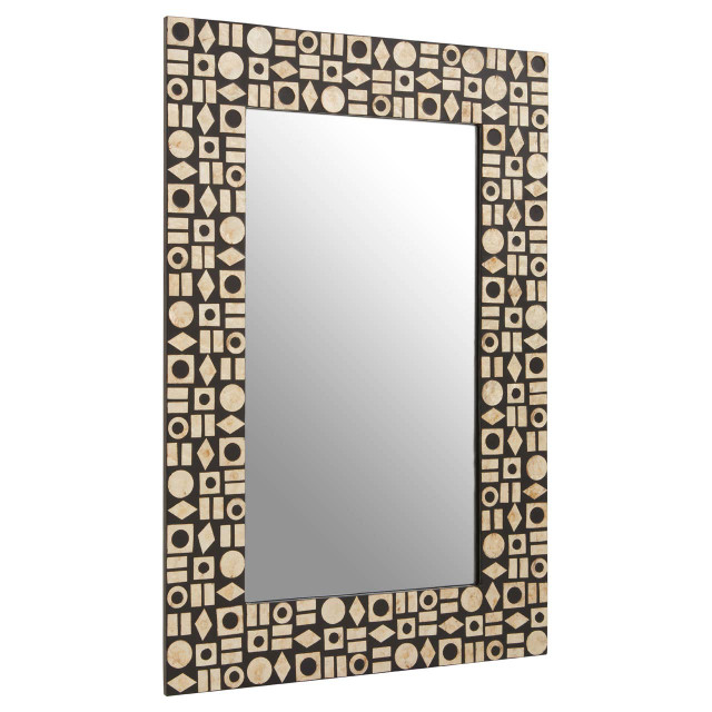 Premier Housewares Palu Black Wall Mirror With Shell Inlay