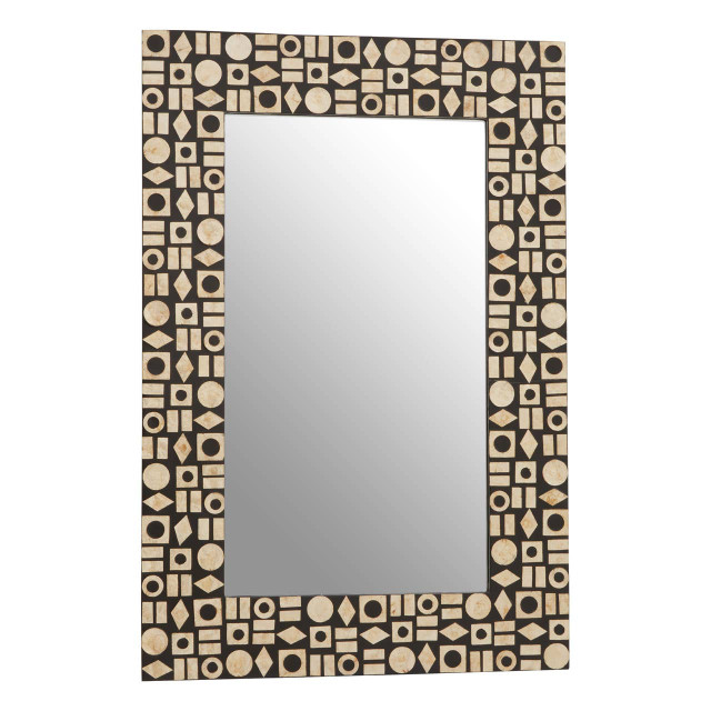 Premier Housewares Palu Black Wall Mirror With Shell Inlay