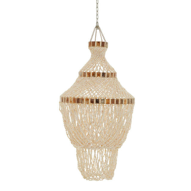 Premier Housewares Palu Natural White And Amber Shell Pendant Shade