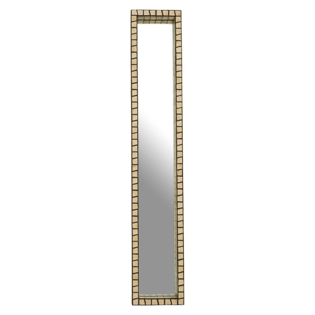 Premier Housewares Palu Tall Black Wall Mirror With Shell Inlay