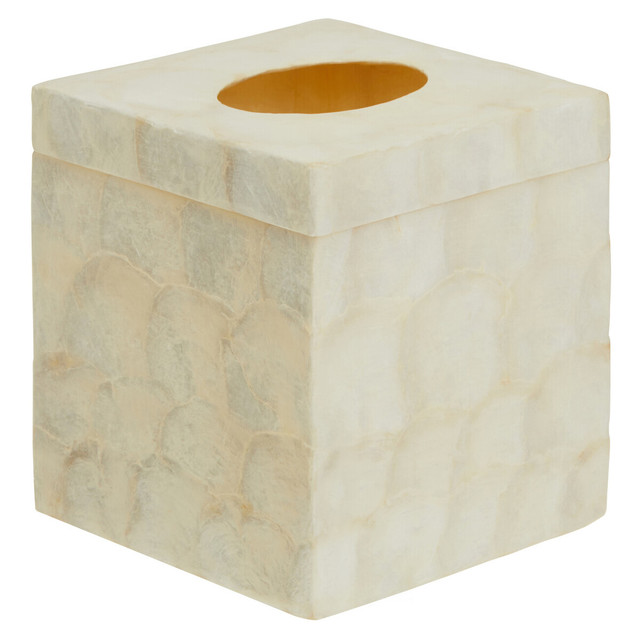 Premier Housewares Palu White Shell Square Tissue Box