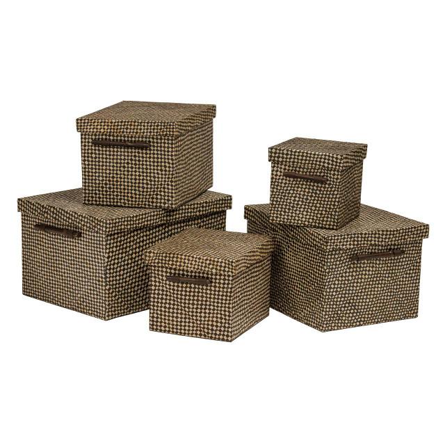 Premier Housewares Pandanus Black Natural Storage Boxes