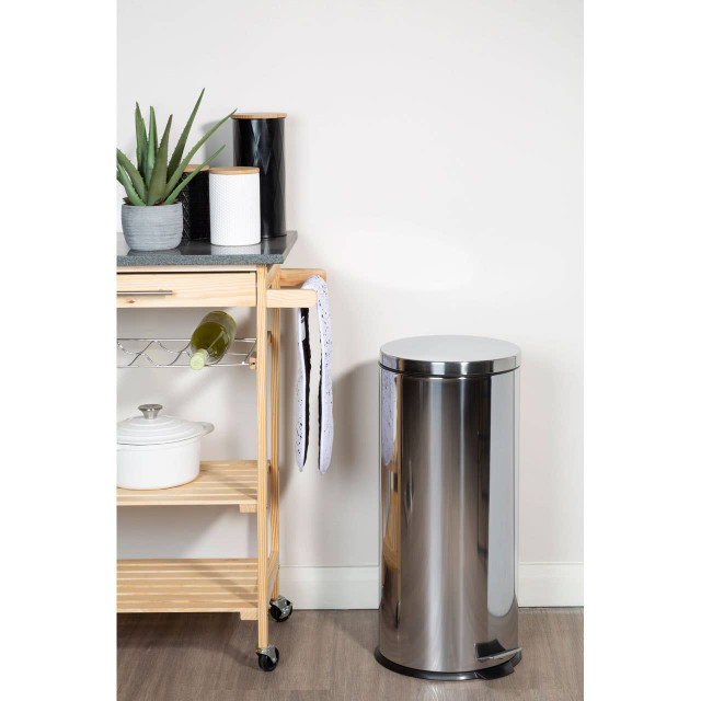 Premier Housewares Parker Stainless Steel 30 Litre Pedal Bin