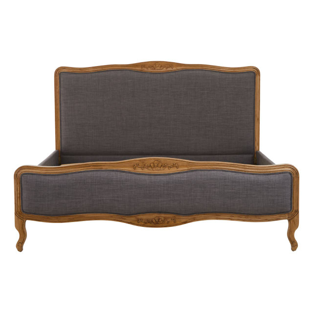 Premier Housewares Parkside Grey Fabric Super Kingsize Bed