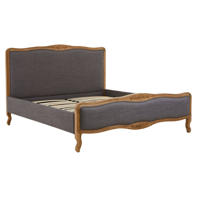 Premier Housewares Parkside Grey Fabric Super Kingsize Bed