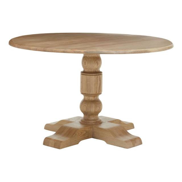 Premier Housewares Parkside Oak Wood Round Dining Table