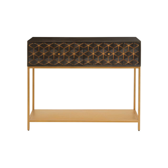 premier housewares Patna Grey Mango Wood Console Table