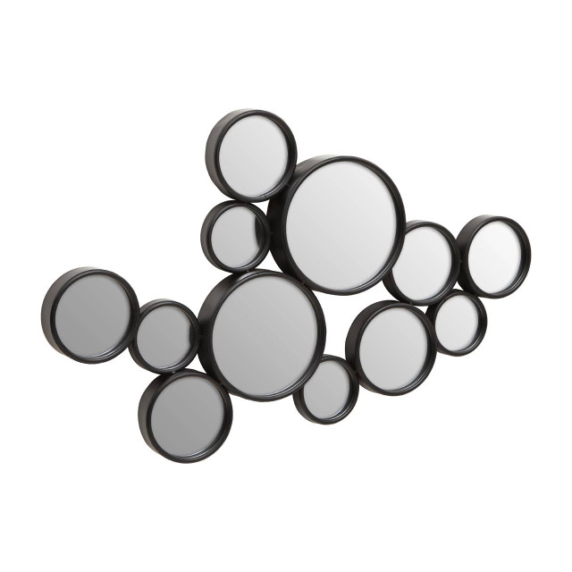 Premier Housewares Persephone Large Black Multi Circles Wall Mirror