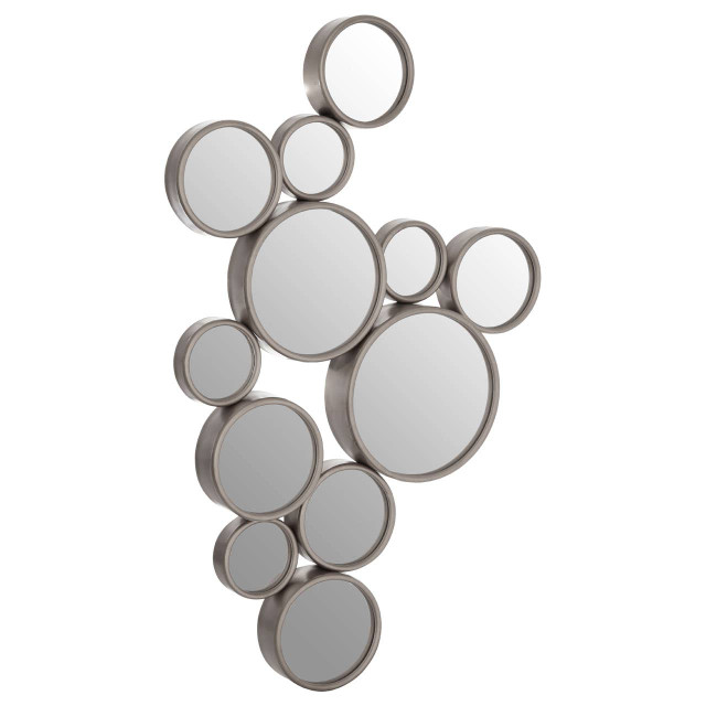 Premier Housewares Persephone Silver Multi Circles Wall Mirror