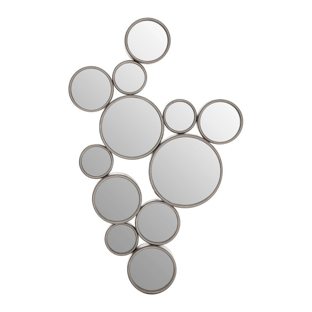 premier housewares Persephone Silver Multi Circles Wall Mirror