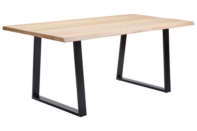Premier Housewares Persolo Mango Wood Live Edge Black Metal Legs Dining Table