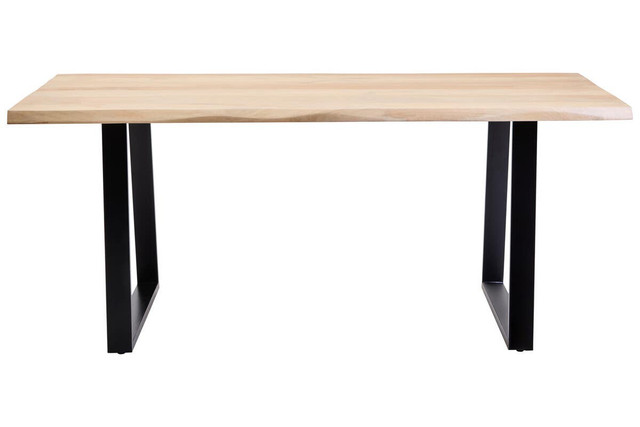 Premier Housewares Persolo Mango Wood Live Edge Black Metal Legs Dining Table