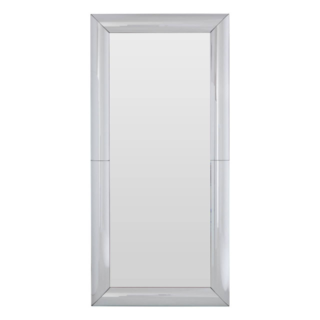 Premier Housewares Petillo Thick Silver Frame Large Rectangular Wall Mirror