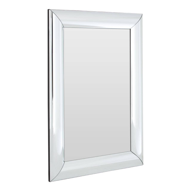 Premier Housewares Petillo Thick Silver Frame Rectangular Wall Mirror