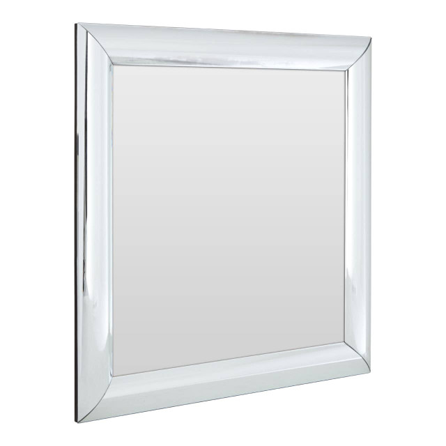 Premier Housewares Petillo Thick Silver Frame Small Square Wall Mirror