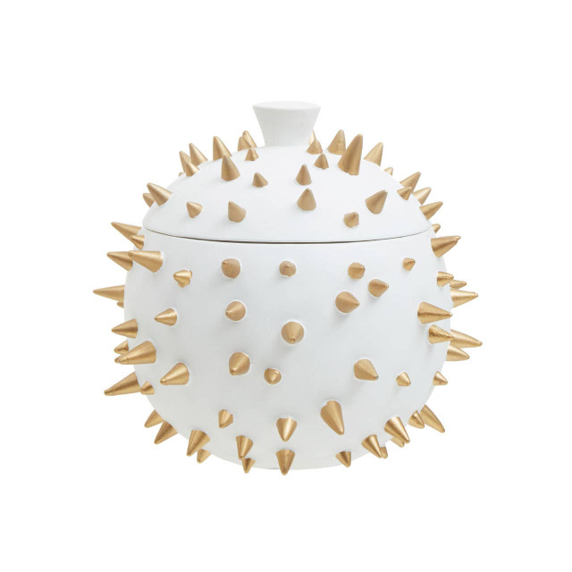 Premier Housewares Picos White And Gold Spikes Small Box