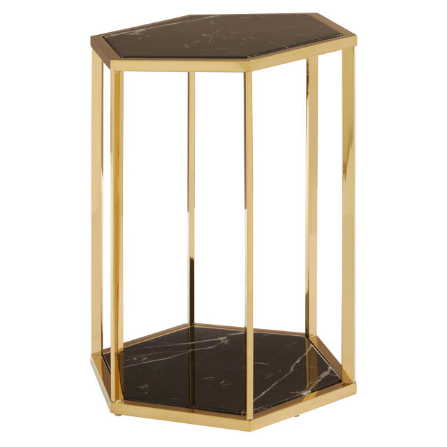 Premier Housewares Piermount Black And Gold Finish End Table