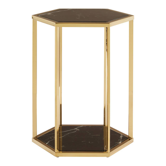 premier housewares Piermount Black And Gold Finish End Table