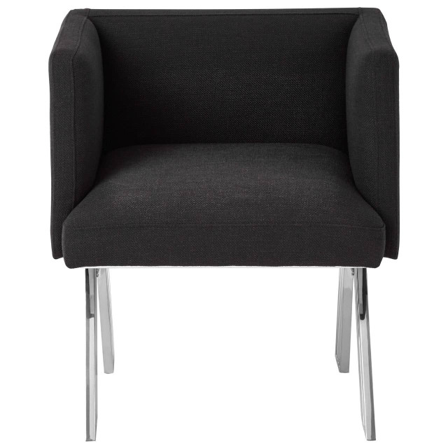 Premier Housewares Piermount Black Dining Chair With Silver Legs