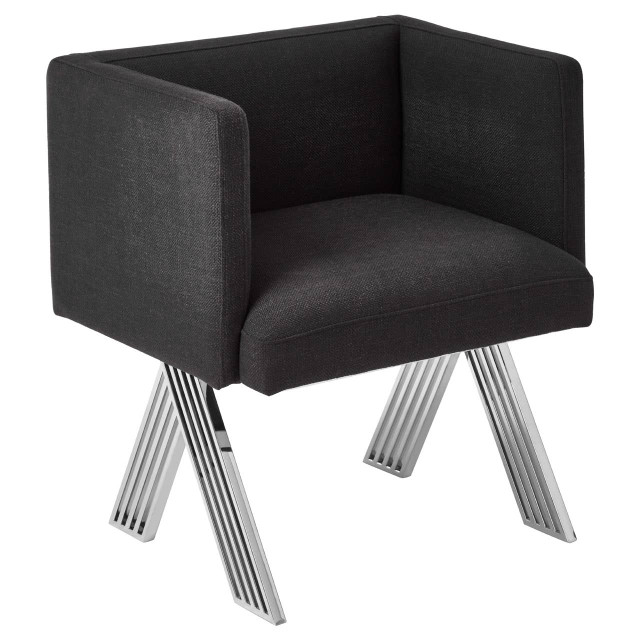 premier housewares Piermount Black Dining Chair with Silver Legs