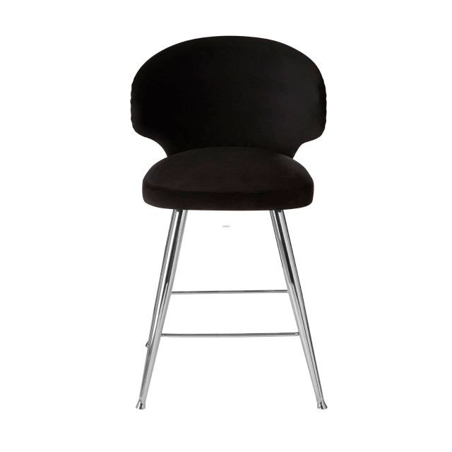 Premier Housewares Piermount Black Velvet Bar Stool