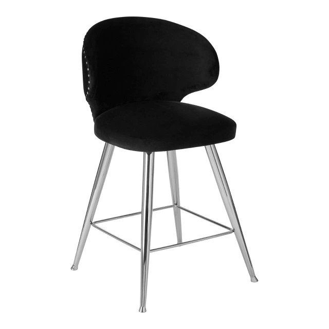 premier housewares Piermount Black Velvet Bar Stool