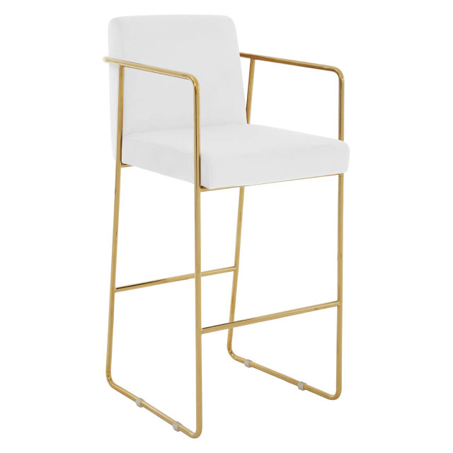 Premier Housewares Piermount Mink Velvet And Gold Bar Stool