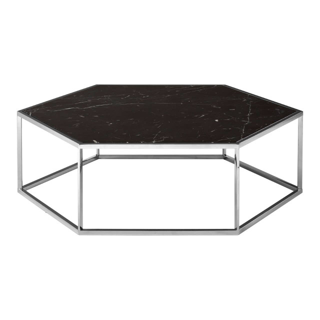 Premier Housewares Piermount Silver Frame Hexagon Coffee Table