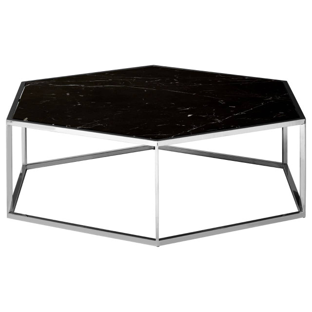premier housewares Piermount Silver Frame Hexagon Coffee Table