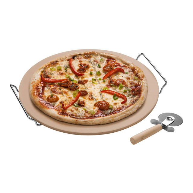 Premier Housewares Pizza Stone And Cutter Large Set