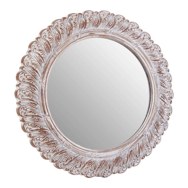 Premier Housewares Plume Antique Grey Acanthus Leaf Wall Mirror
