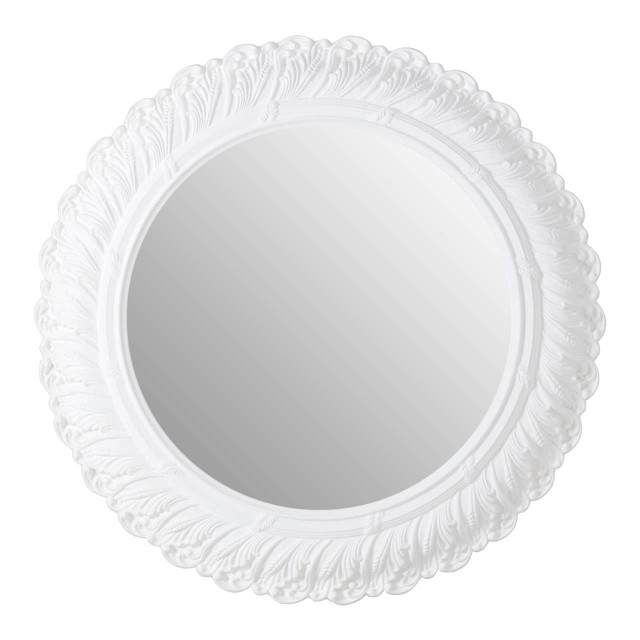 premier housewares Plume Antique White Small Acanthus Leaf Wall Mirror