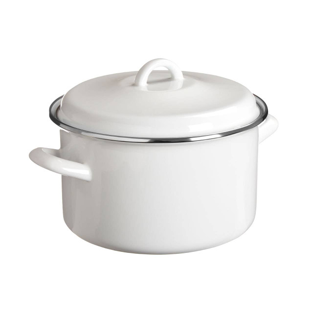 Premier Housewares Porter 4700ml White Enamel Casserole Dish