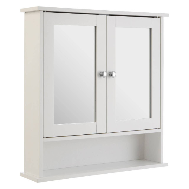 Premier Housewares Portland Bathroom Cabinet With Mirrored Doors