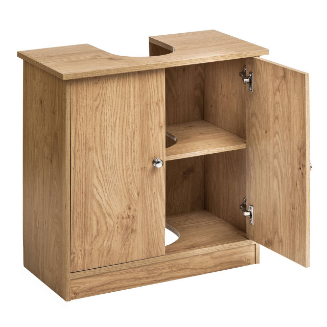 Premier Housewares Portland Oak Veneer Under Sink Cabinet