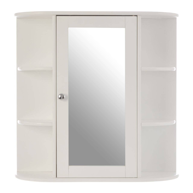 premier housewares Portland Seven Shelf Mirrored Door Bathroom Cabinet