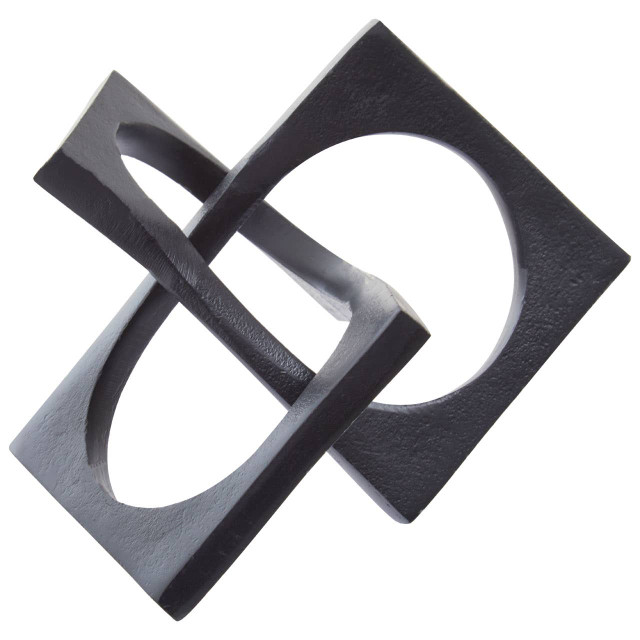 Premier Housewares Prato Black Finish Square Knot Sculpture