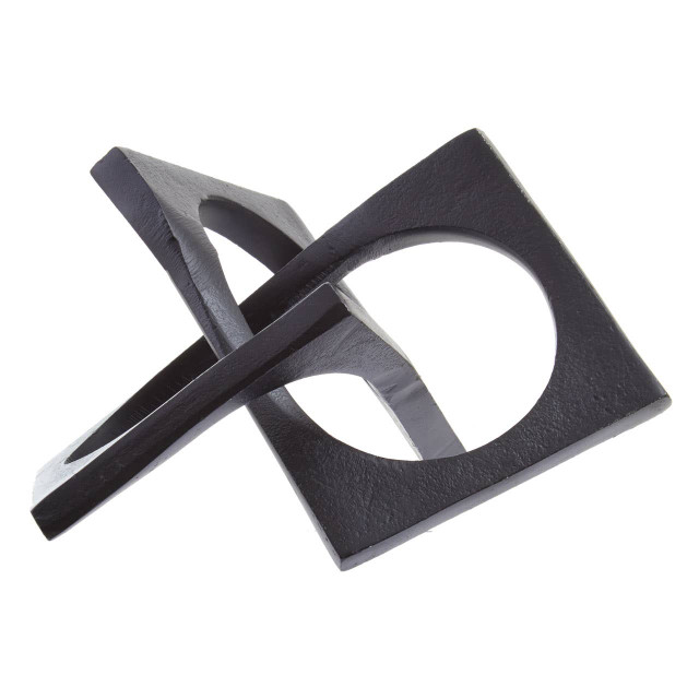 premier housewares Prato Black Finish Square Knot Sculpture