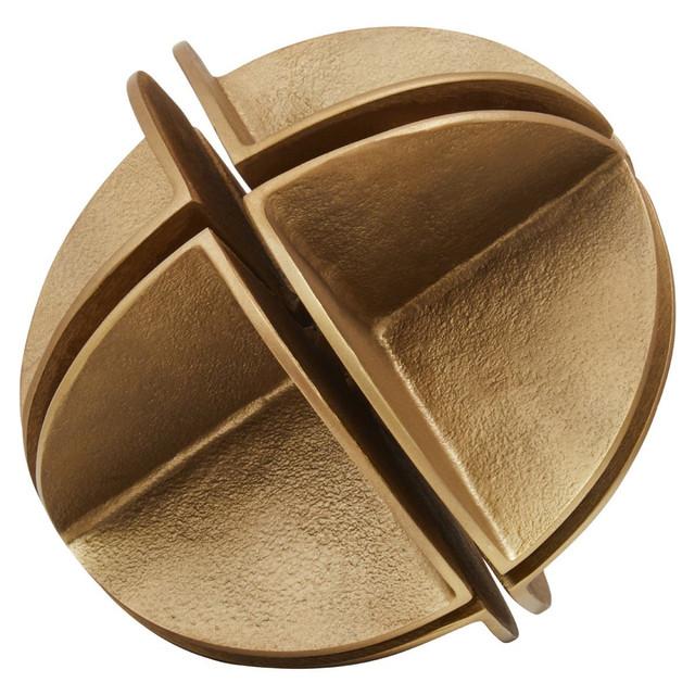 premier housewares Prato Brass Finish Segmented Spherical Sculpture