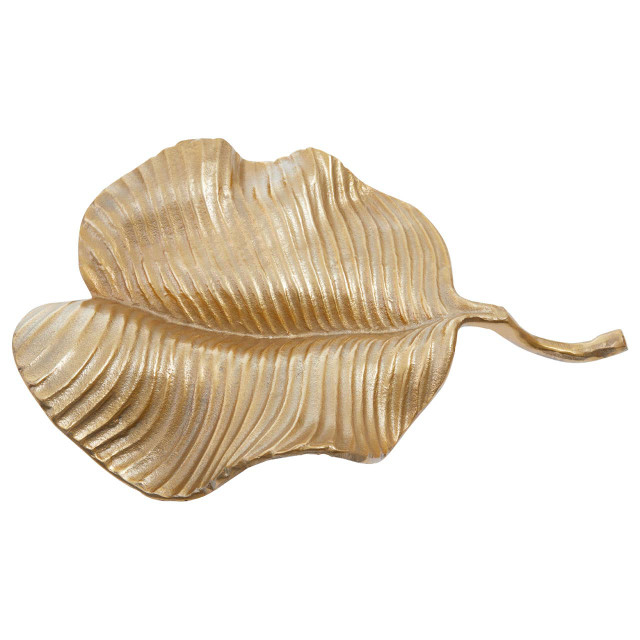 Premier Housewares Prato Gold Finish Aluminium Leaf Dish
