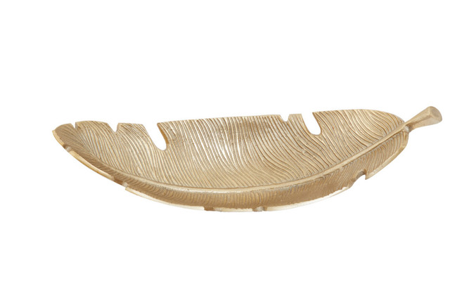 Premier Housewares Prato Gold Finish Curved Leaf Dish