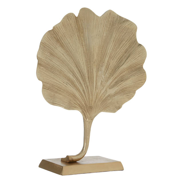 Premier Housewares Prato Gold Finish Ginkgo Leaf Sculpture