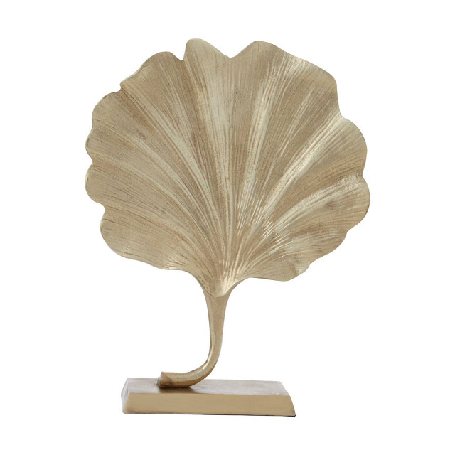 premier housewares Prato Gold Finish Ginkgo Leaf Sculpture