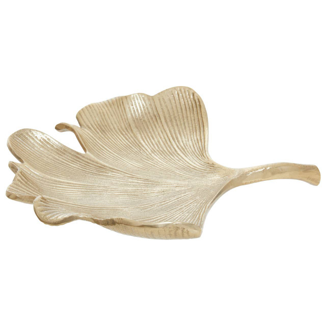 Premier Housewares Prato Large Antique Gold Finish Ginkgo Dish