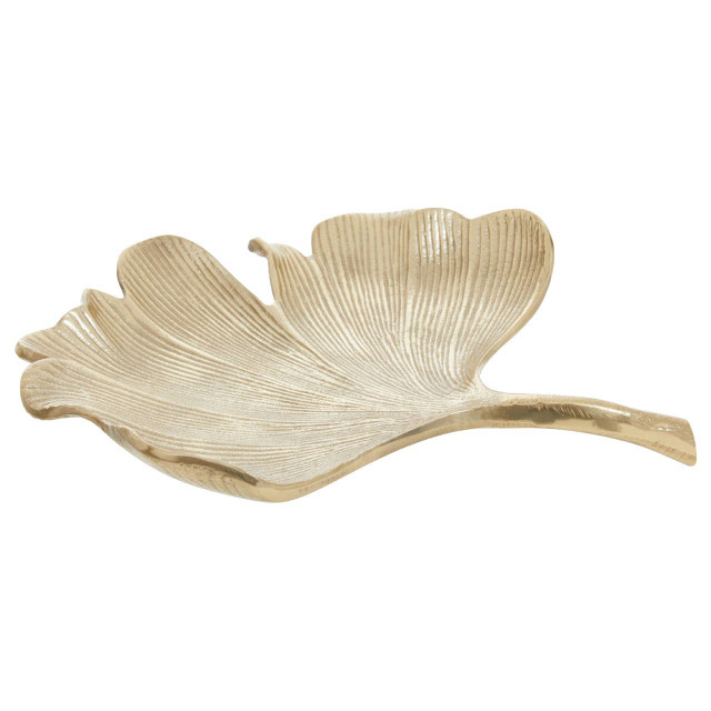 Premier Housewares Prato Large Antique Gold Finish Ginkgo Dish