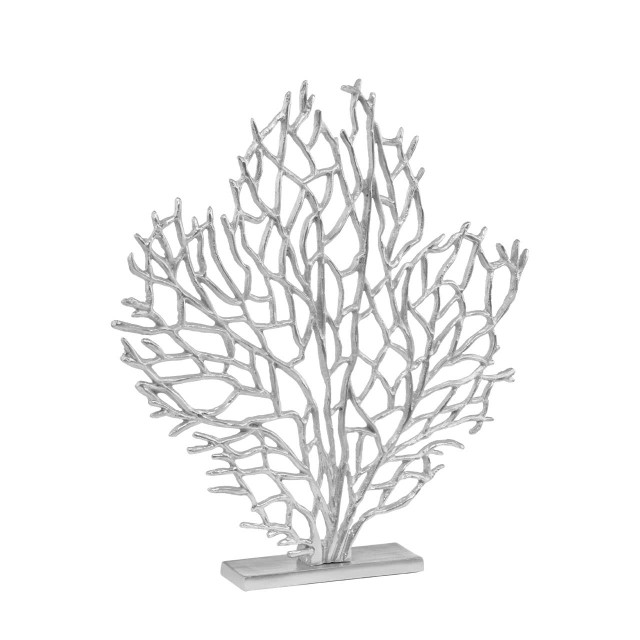 Premier Housewares Prato Large Silver Nickel Finish Coral Sculpture